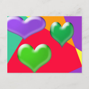 Bubble Hearts Postcard