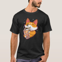 Bubble Kawaii Corgi Drinking Boba Tea Dog Fox