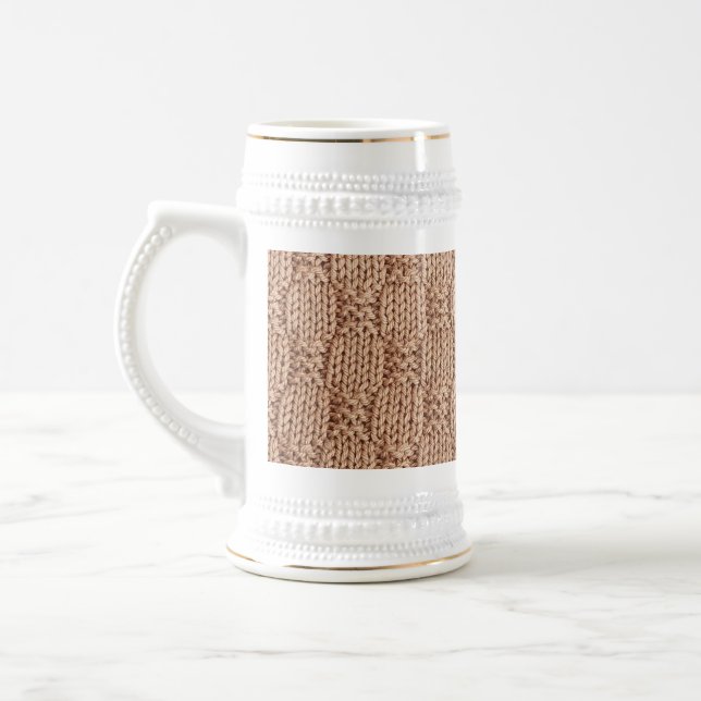 Bubble Knit Stitch Pattern by Shirley Taylor Beer Stein (Left)
