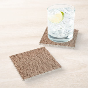 Bubble Knit Stitch Pattern by Shirley Taylor Glass Coaster