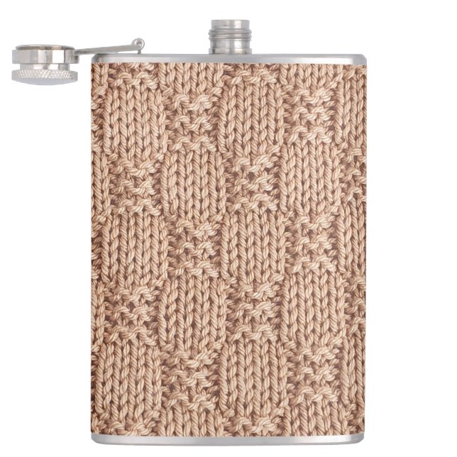 Bubble Knit Stitch Pattern by Shirley Taylor Hip Flask (Opened)