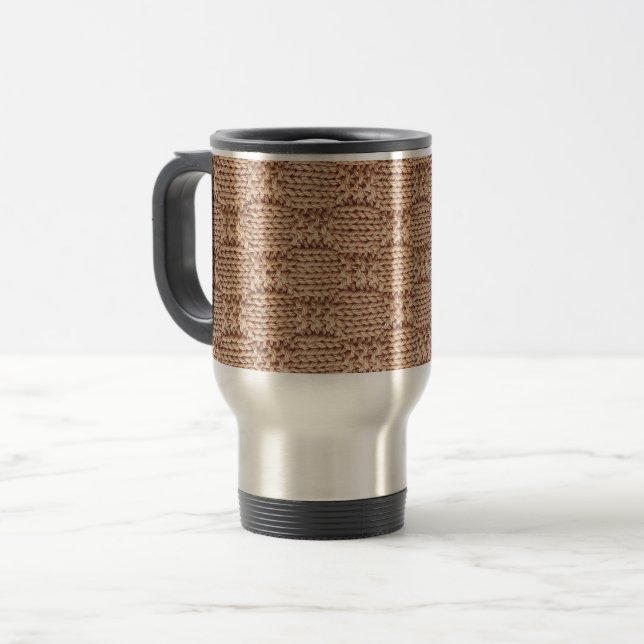 Bubble Knit Stitch Pattern by Shirley Taylor Travel Mug (Front Left)