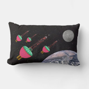 Bubble Lights in Space Lumbar Cushion