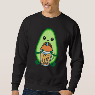 Bubble Milk Tea Avocado Cute Avocado Drinking Boba Sweatshirt