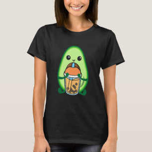 Bubble Milk Tea Avocado Cute Avocado Drinking Boba T-Shirt
