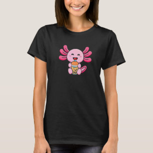 Bubble Milk Tea Axolotl Cute Axolotl Drinking Boba T-Shirt