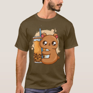 Bubble Milk Tea Boba Tea Cute Brown Bear Japanese T-Shirt