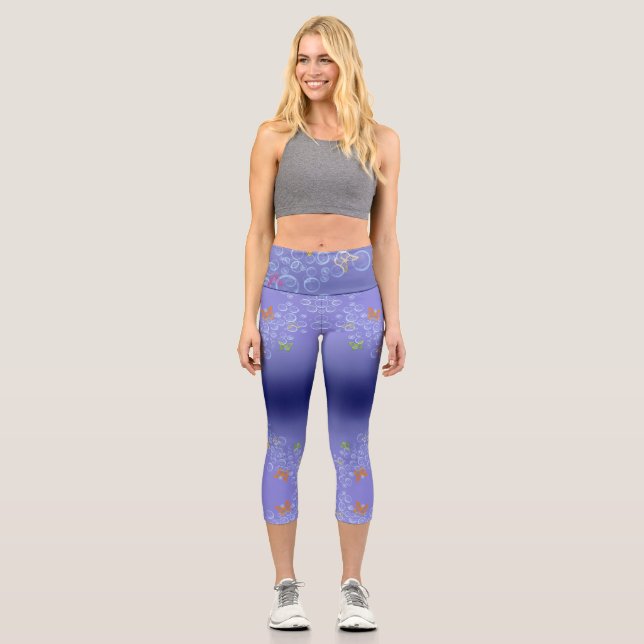 Bubble n Butterflies Capri Leggings (Front)