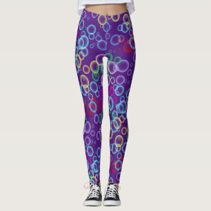 bubble pattern 02.b Purple BG Leggings