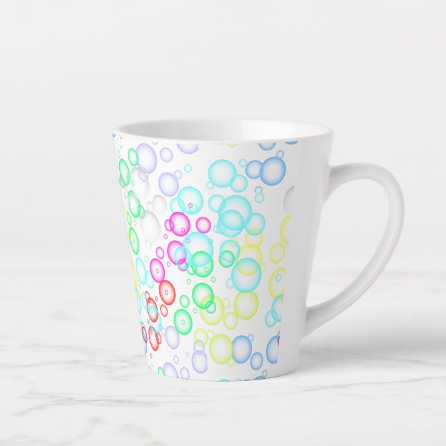 bubble pattern 02.b White BG Latte Mug (Right)
