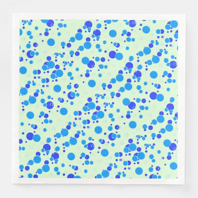 Bubble pattern C01.blue LGreen BG Napkin (Front)