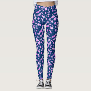Bubble pattern C02 pink DBlue BG Leggings