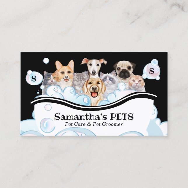 Bubble Pet Care Agency Services Business Card (Front)