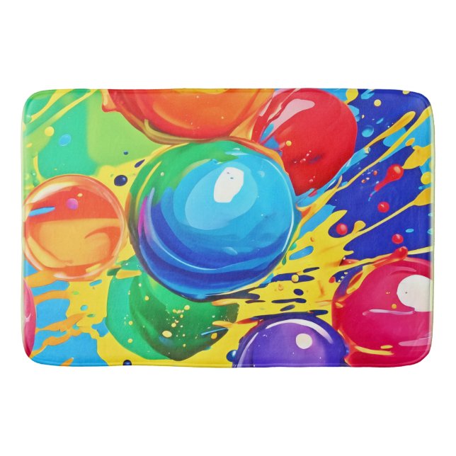 Bubble Pop, Bright and Bold Bath Mat (Front)
