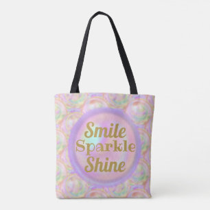 Bubble Rose Smile Sparkle Shine Motivation Pretty Tote Bag