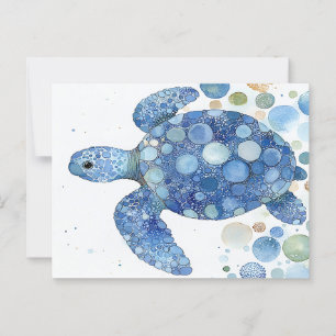 Bubble Sea Turtle Postcard