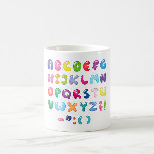 Bubble Shaped Alphabet Coffee Mug