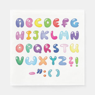 Bubble Shaped Alphabet Napkin