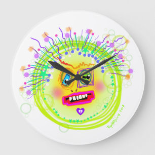 Bubble Smile Meemogie Emoji Art Large Clock
