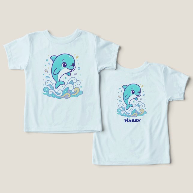 Bubble Splash Dolphin Cute Ocean Animal Custom (Design Front & Back)