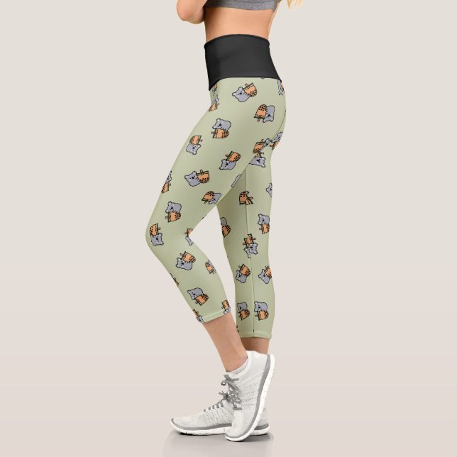 Bubble Tea and Koala Bear Capri Leggings (Left)