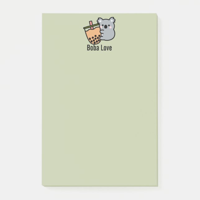 Bubble Tea and Koala Bear Post-it Notes (Front)