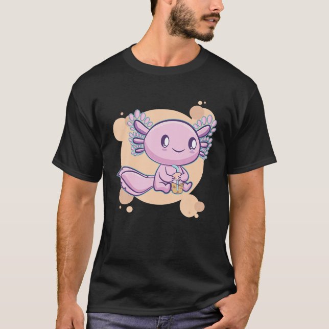 Bubble Tea Axolotl Boba Milk Kawaii Anime Pastel G T-Shirt (Front)