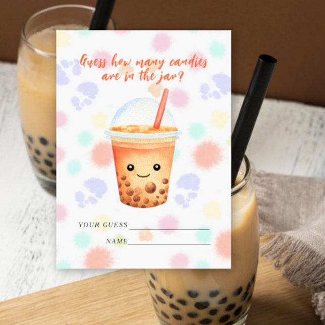 Bubble Tea Baby shower Guess how many candies Enclosure Card (Creator Uploaded)