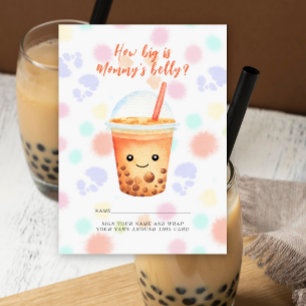 Bubble Tea Baby shower How big is mummy's belly  Enclosure Card