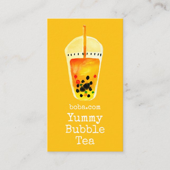 Bubble Tea boba art Business Card (Front)