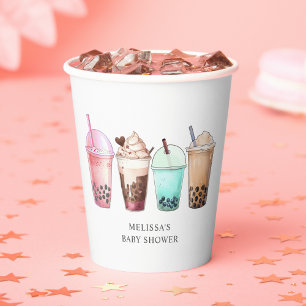 Bubble Tea Boba Baby Shower  Paper Cups