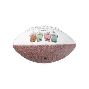 Bubble tea cartoon illustration football