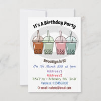 Bubble tea cartoon illustration