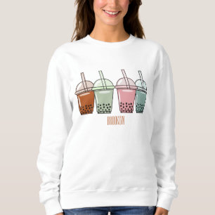 Bubble tea cartoon illustration  sweatshirt