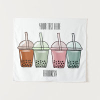 Bubble tea cartoon illustration