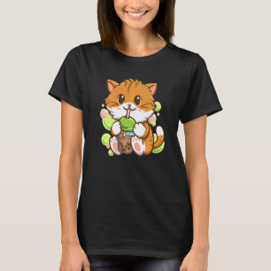 Bubble Tea Cat Boba Tea Drinker Tapioca Balls cat T-Shirt
