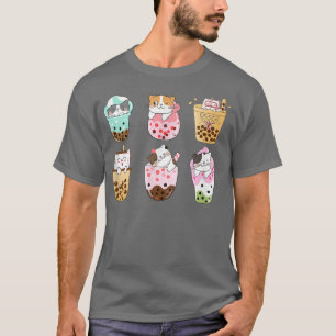 Bubble Tea & Cat Lover Cute Cat Mum Cat Mama Boba  T-Shirt