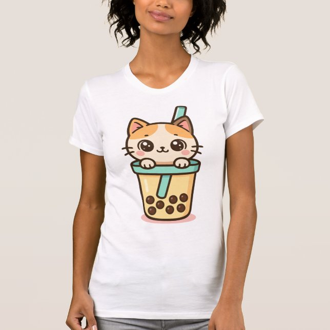 Bubble Tea Cat T-Shirt (Front)