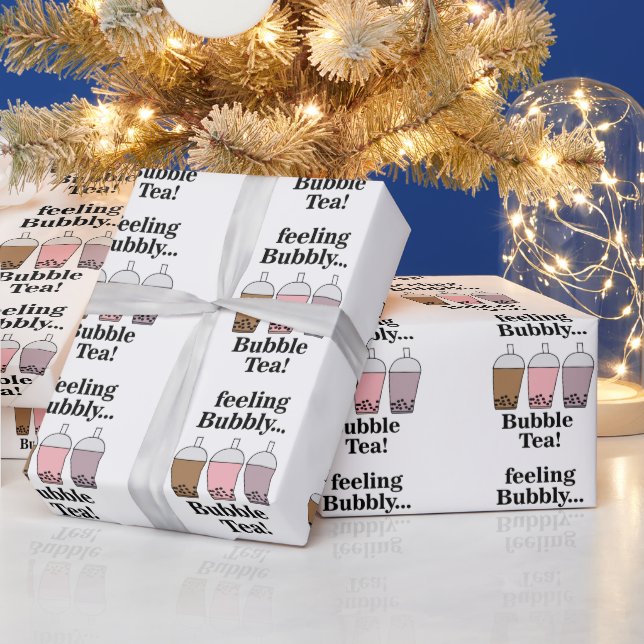 Bubble Tea Funny Birthday Wrapping Paper (Holidays)