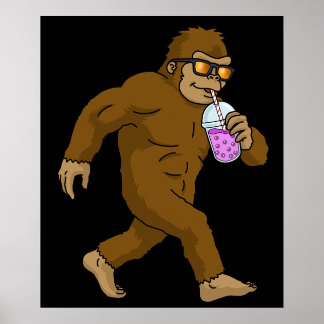Bubble Tea Gift Kids Bigfoot Boba Tea Bubble Tea Poster (Front)