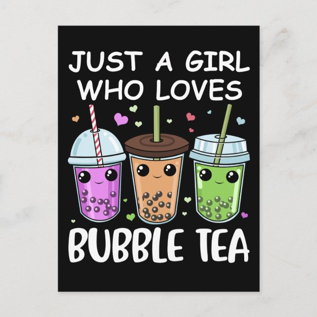 Bubble Tea Gifts Girls Kawaii Bubble Tea Postcard (Front)