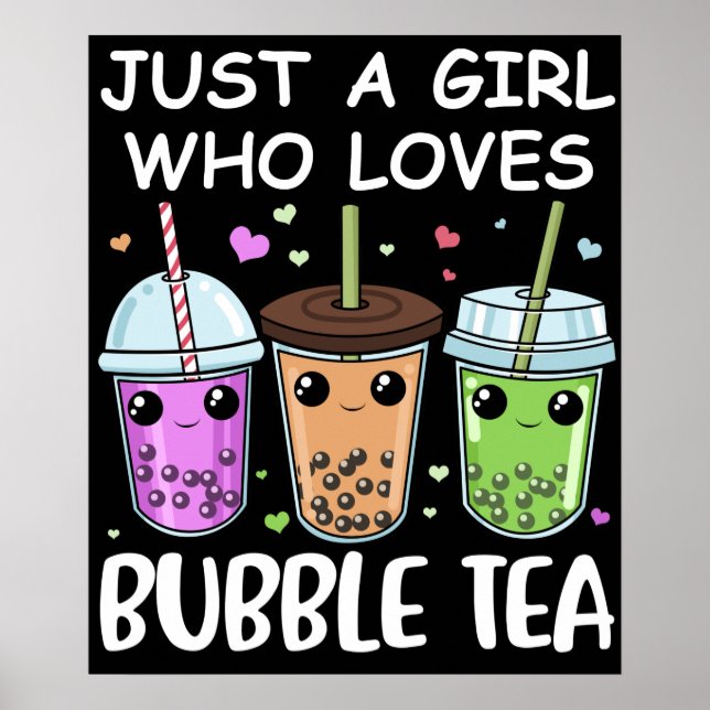 Bubble Tea Gifts Girls Kawaii Bubble Tea Poster (Front)