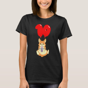 Bubble Tea Hamster 10th Birthday Kids Balloon Pa T-Shirt