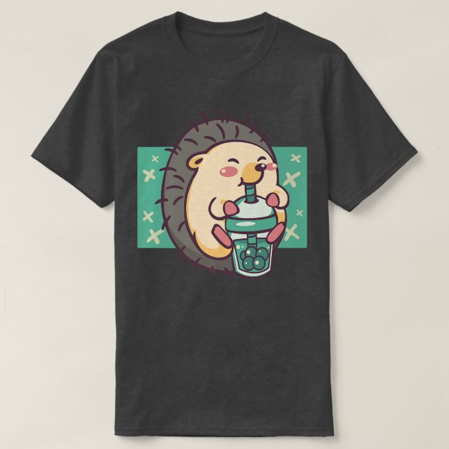 Bubble Tea Hedgehog Funny Boba Tea  450 T-Shirt (Design Front)
