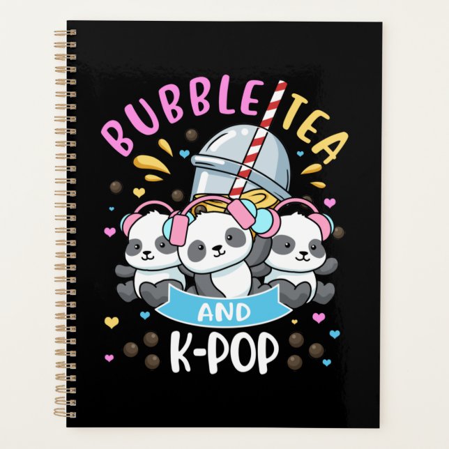 Bubble Tea K-Pop Gift Girls Boba Tea Gift Korea Planner (Front)