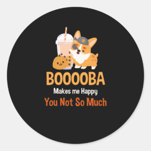 Bubble Tea Kawaii Halloween Classic Round Sticker