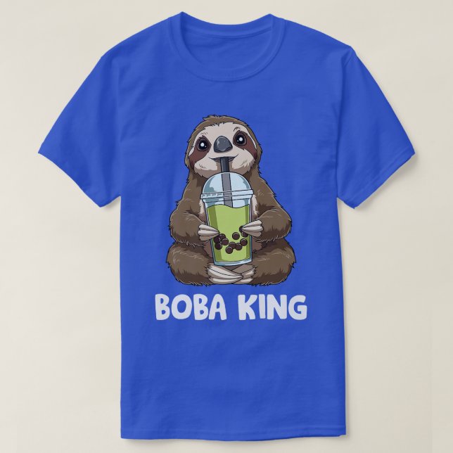 Bubble Tea King - Sloth Funny Boba Tea  469 T-Shirt (Design Front)