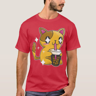 Bubble Tea Kitty Kawaii Boba Tea Cat 471 T-Shirt