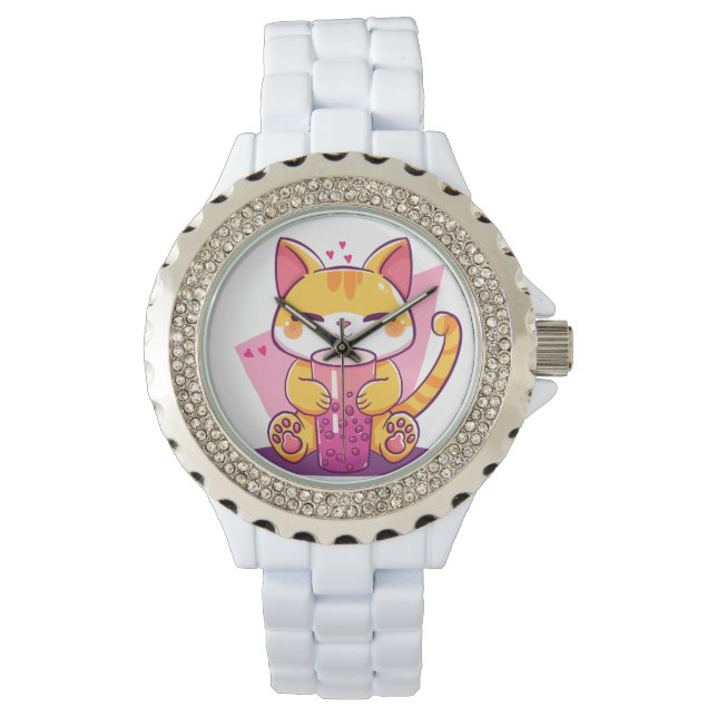 Bubble Tea Kitty Watch (Front)