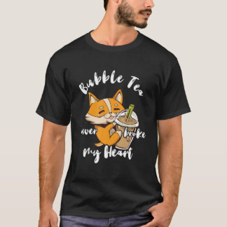 Bubble Tea Never Broke My Heart Boba Tea Corgi Dog T-Shirt